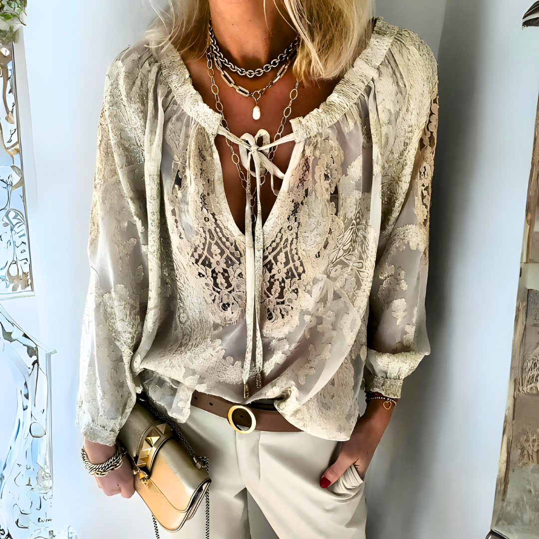 Women’s Crochet Open-Stitch Blouse | Relaxed