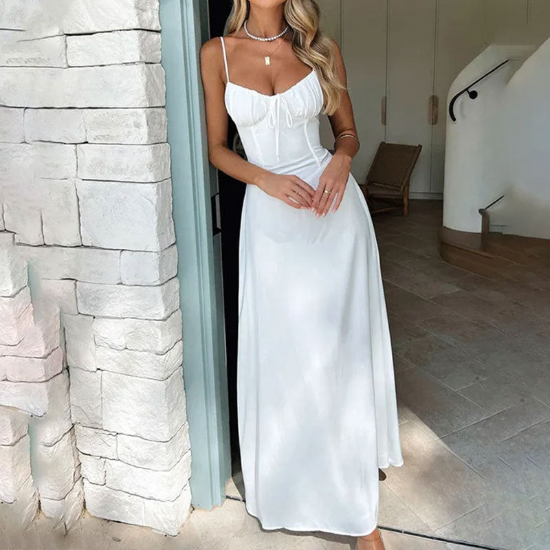 Women’s Sleeveless Ruched Maxi Cocktail Dress