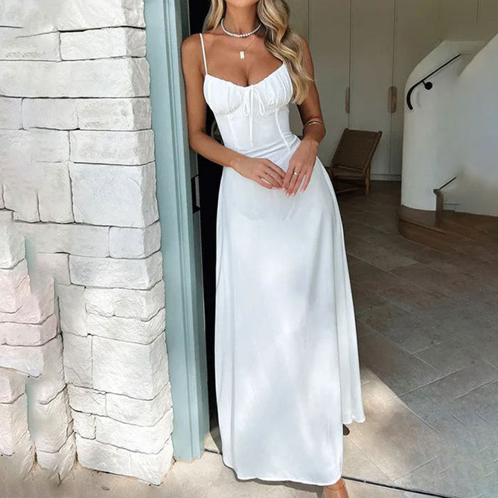 Women’s Sleeveless Ruched Maxi Cocktail Dress