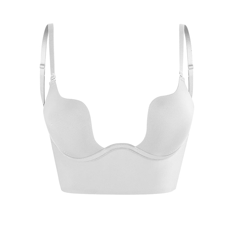 Women’s Seamless Low-Back Plunge Bra with Convertible Straps
