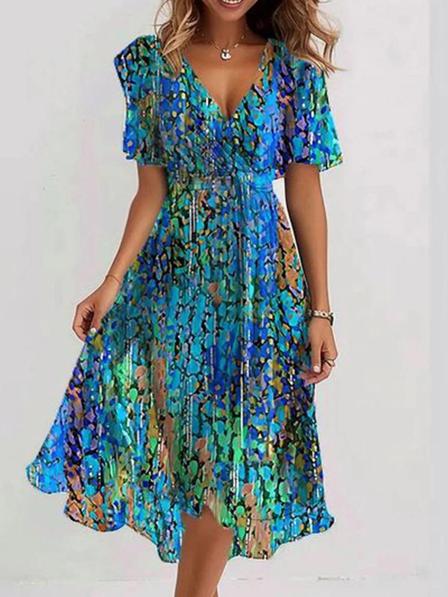 Women’s V-Neck Dress | Midi