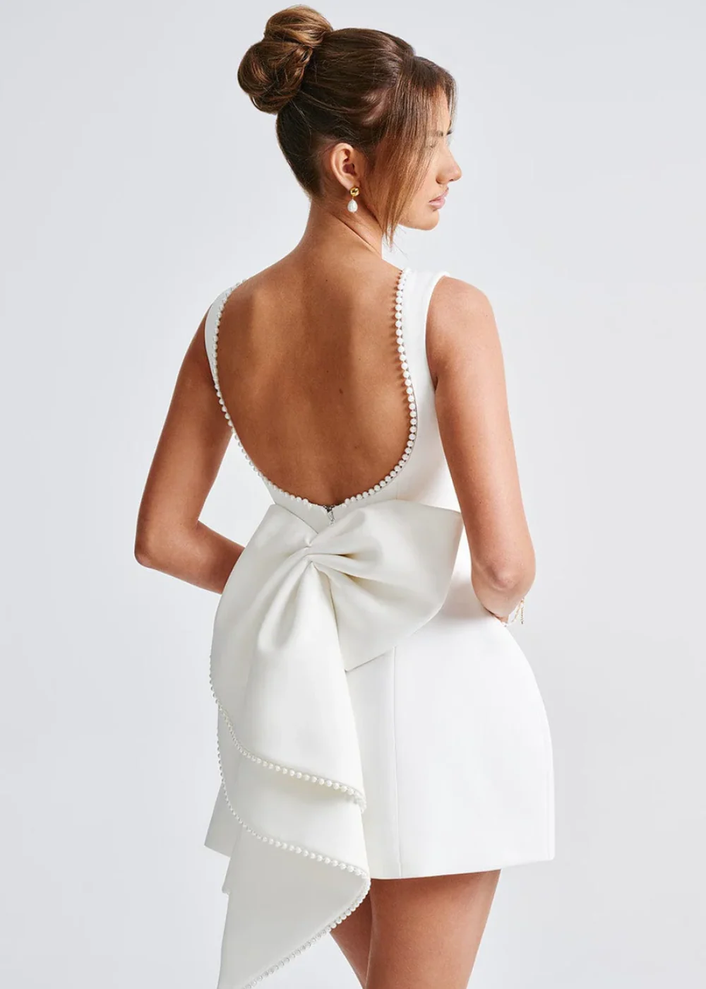 Women’s Pearl-Embellished Mini Party Dress