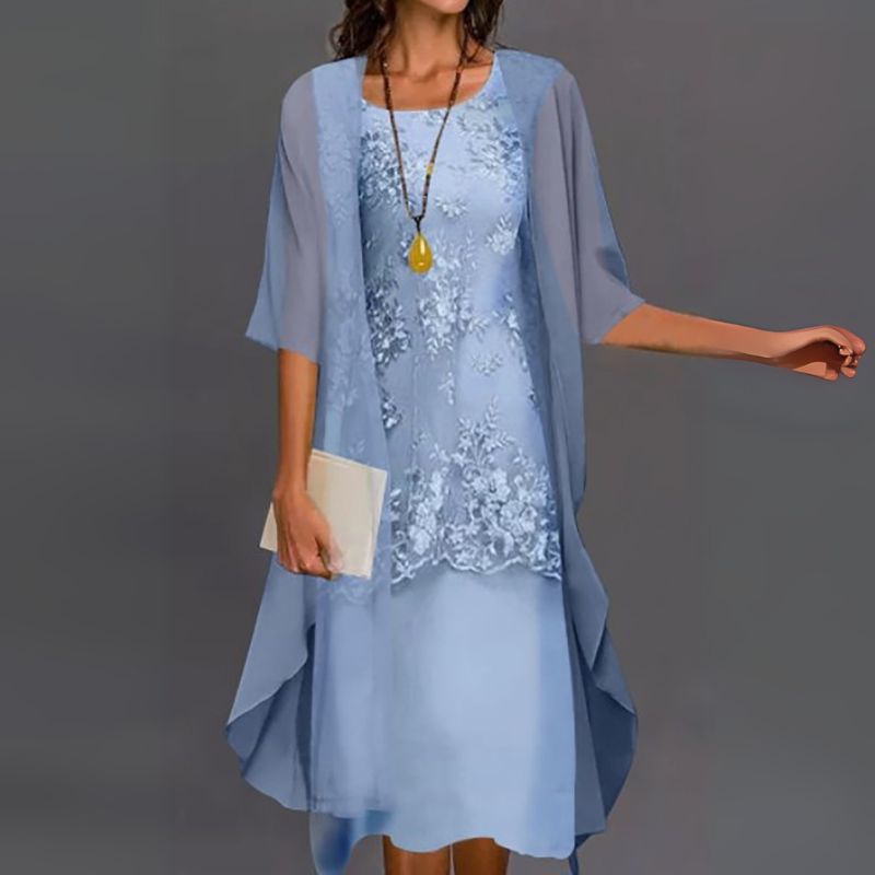 Women’s Two-Piece Dress Set | Three-Quarter Sleeve