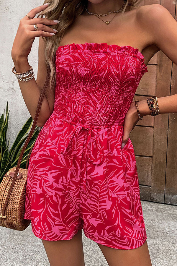 Women’s Smocked Bandeau Romper with Pockets