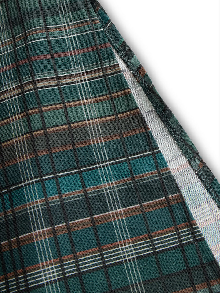 Women’s Plaid Lapel Single Breasted Shirt Maxi Dress
