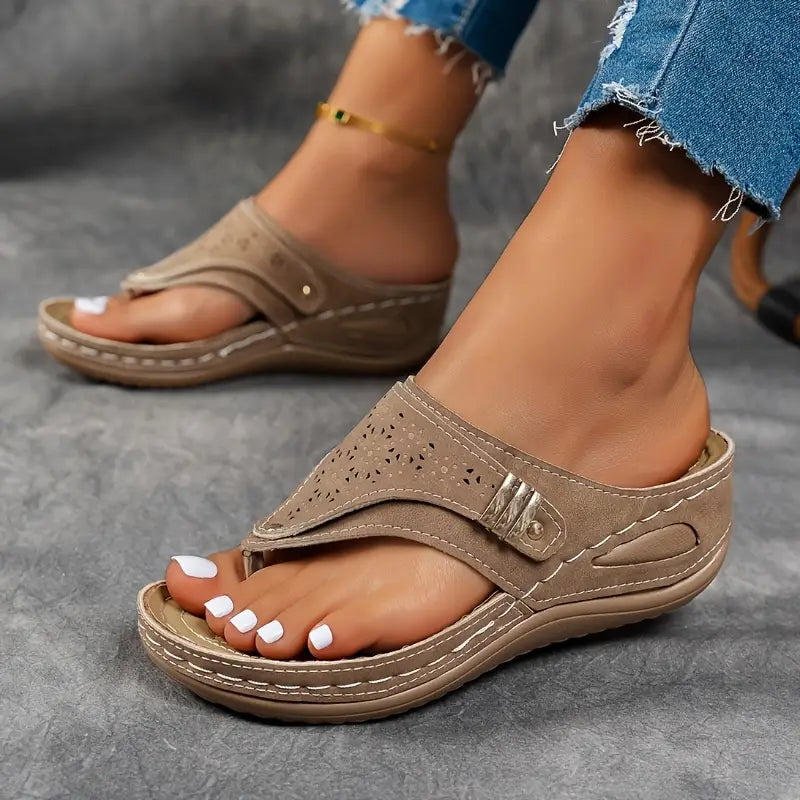 Women’s Slip On Platform Sandals with Open Toe