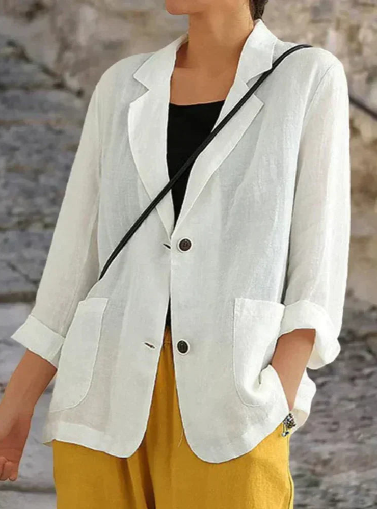Women’s Rolled Sleeve Blazer with Pockets