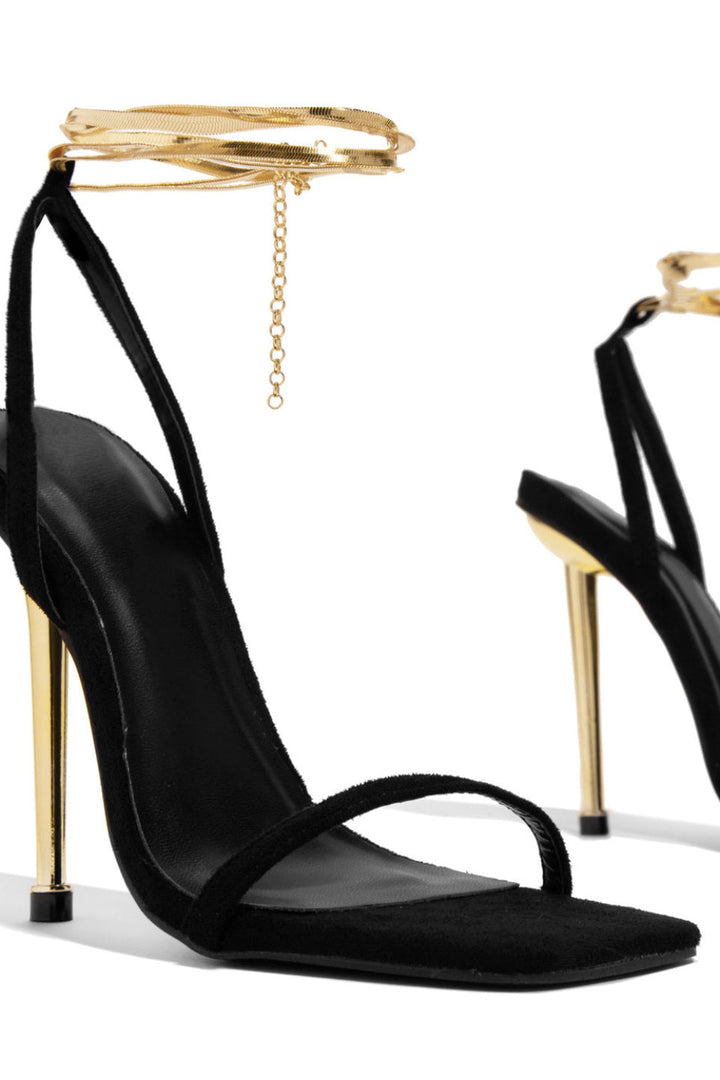 Women's Stilettos Heels with Gold Ankle-Wrap