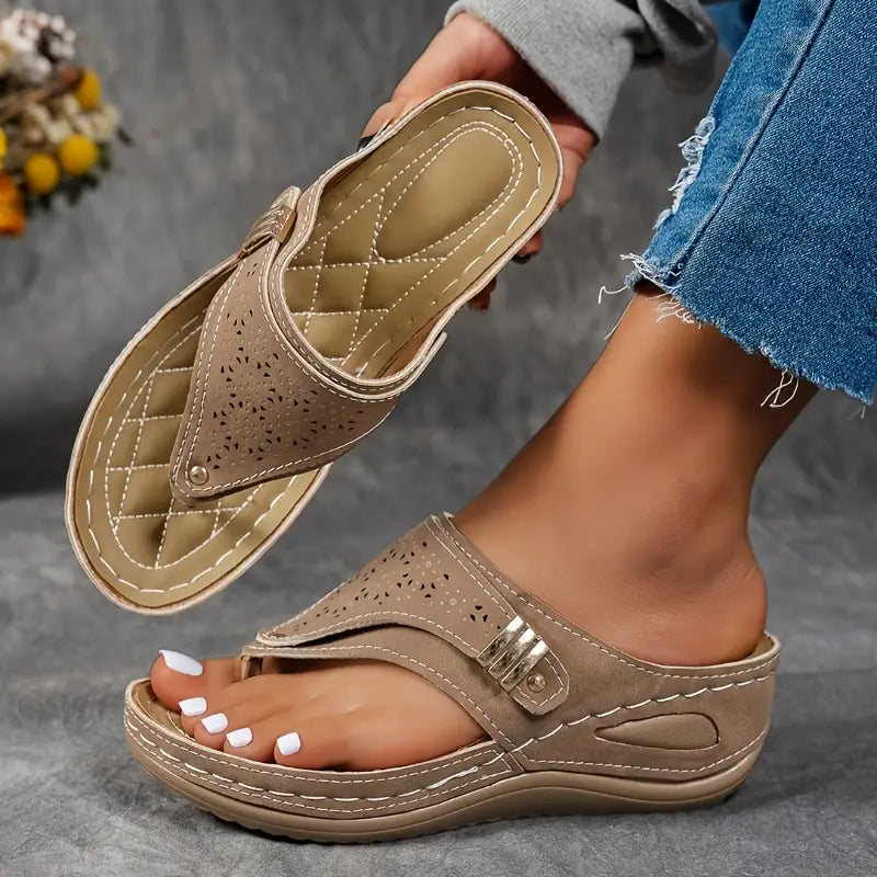 Women’s Slip On Platform Sandals with Open Toe