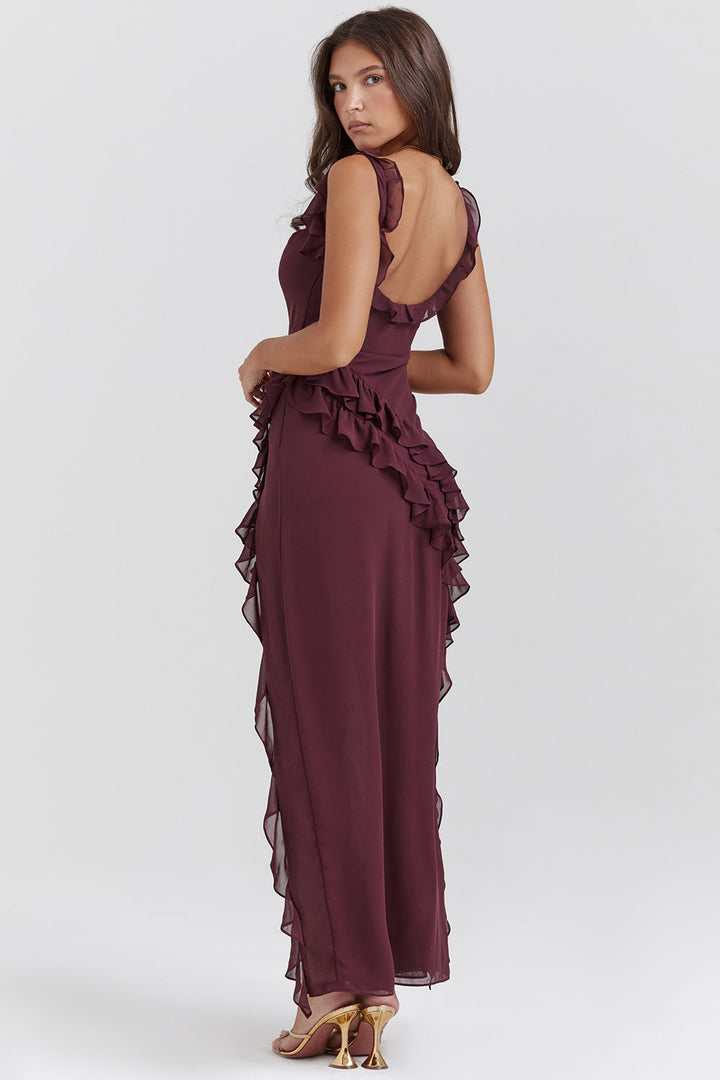 Women’s Ruffle Evening Dress | Maxi