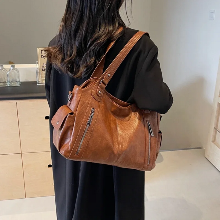 Women’s Large Shoulder Bag with Zipper Pockets