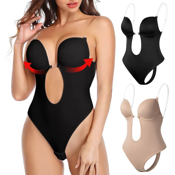 Women’s Deep V Backless Body Shaper with Adjustable Straps