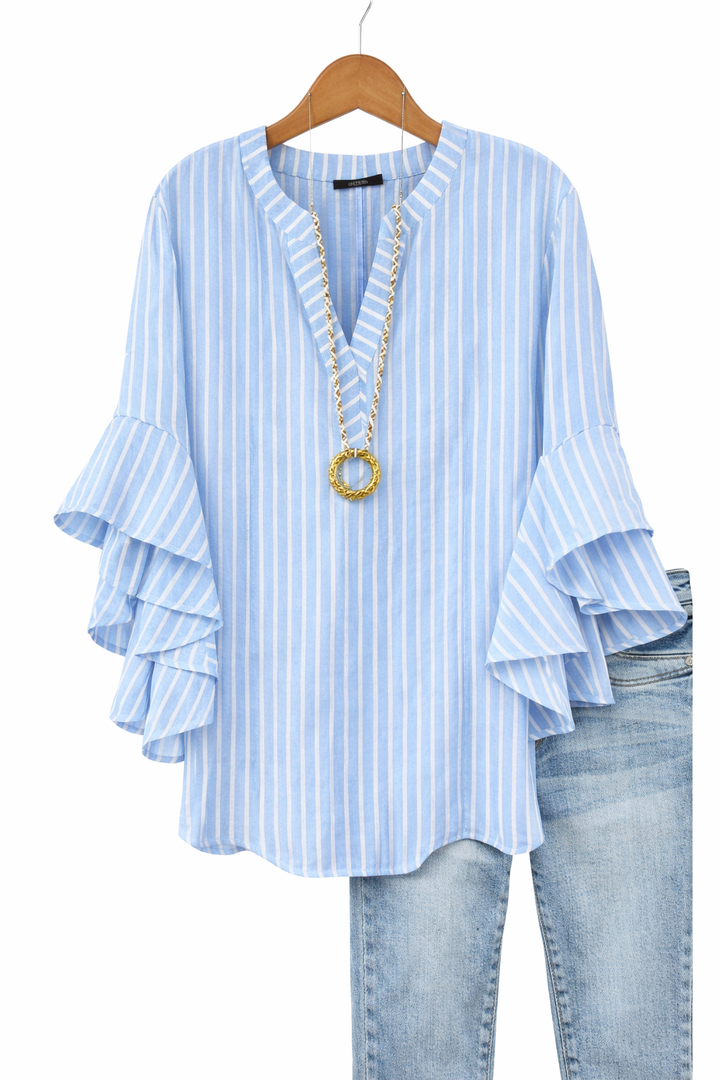 Women’s V-Neck Ruffle-Sleeve Blouse