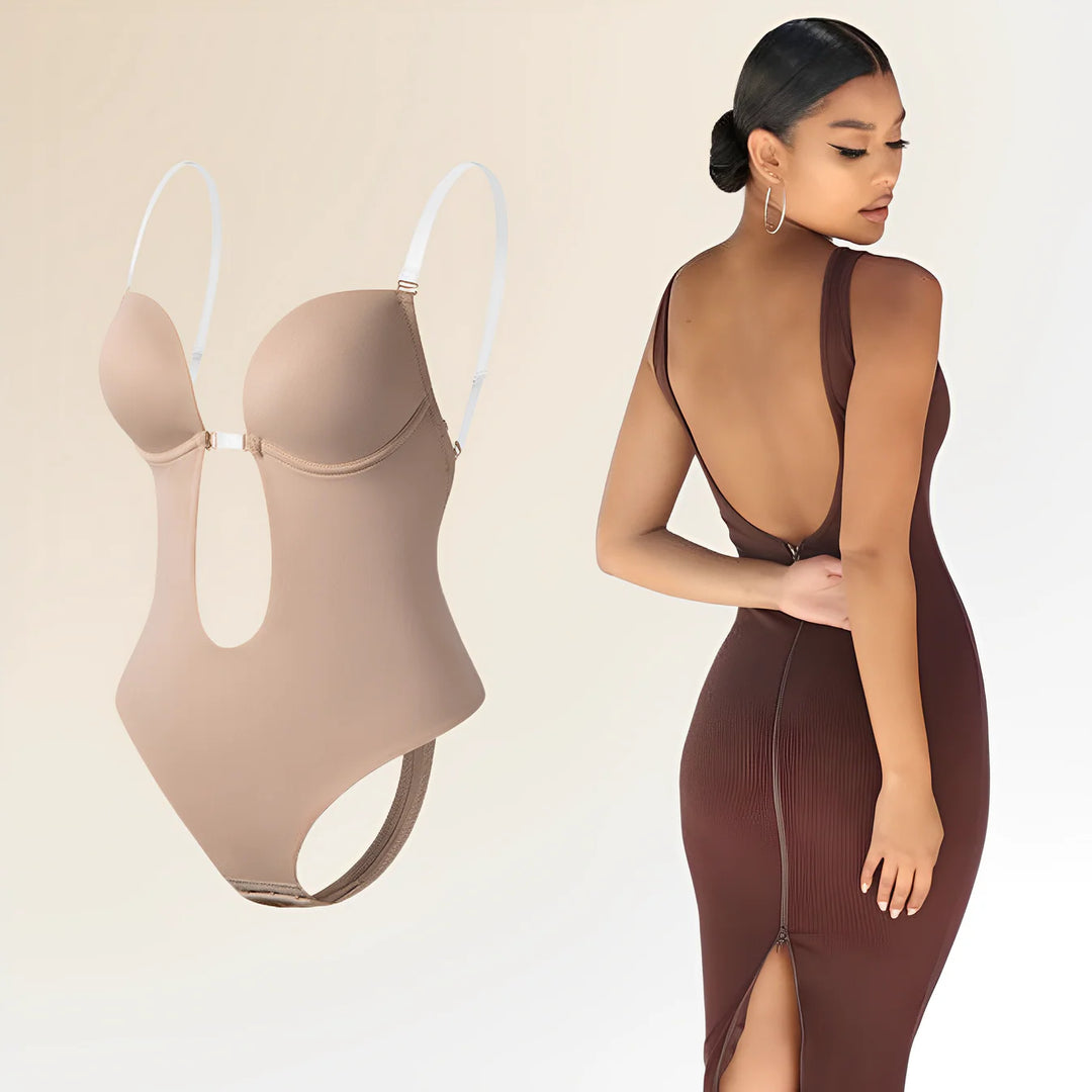 Women’s Deep V Backless Body Shaper with Adjustable Straps