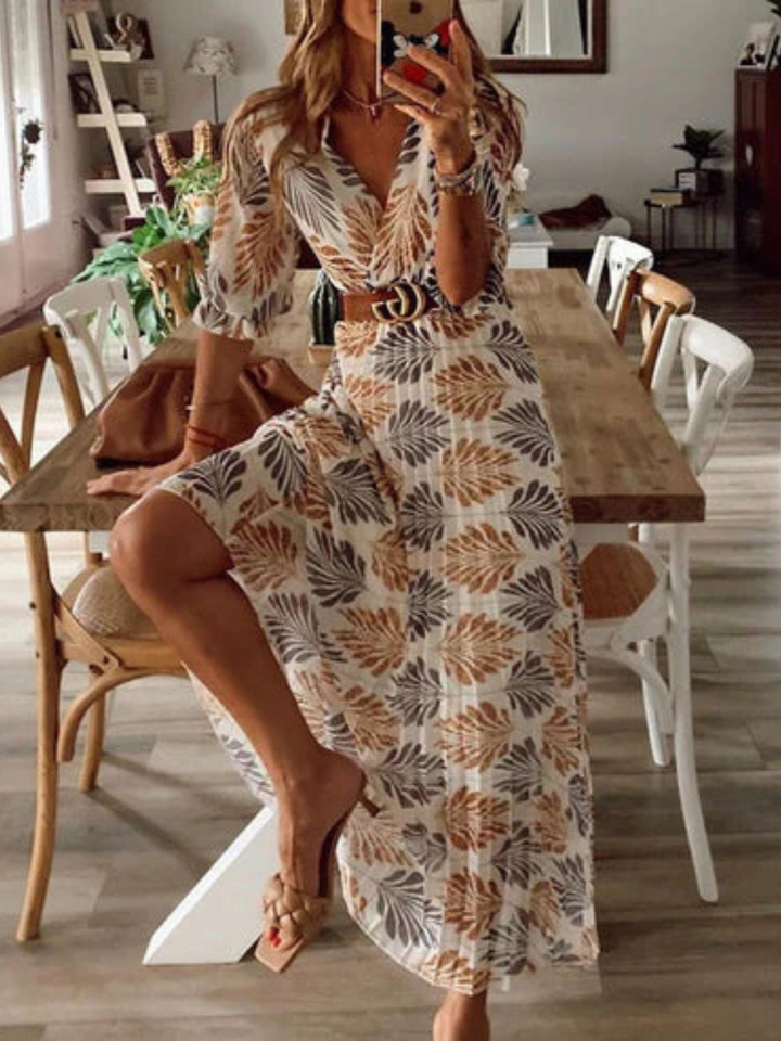 Women’s Summer Maxi Dress with V-Neckline