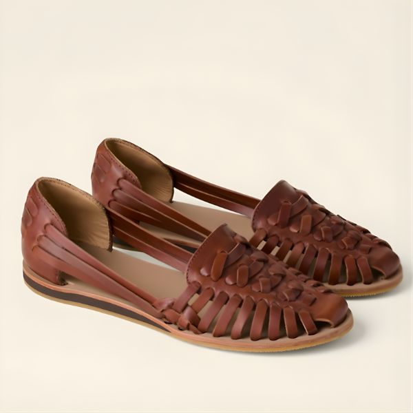 Women’s Woven Sandals with Open Sides and Low Sole