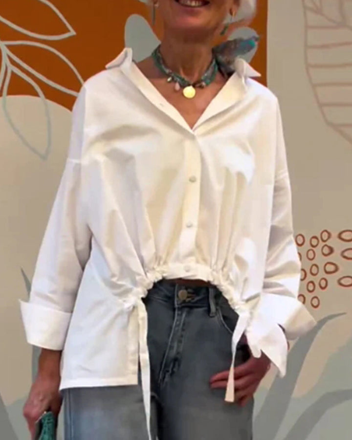 Women’s Drawstring Blouse | Long Sleeve