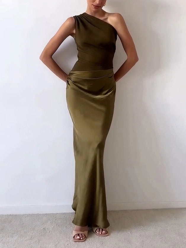 Women’s One-Shoulder Cocktail Maxi Dress
