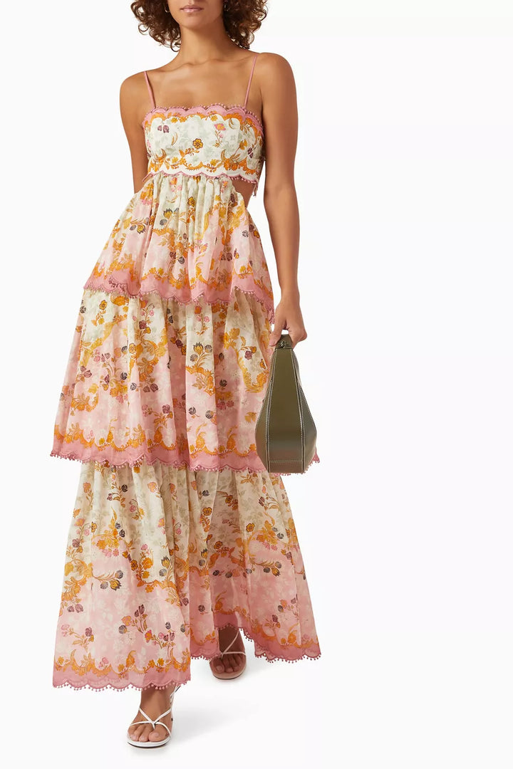 Women’s Tiered Maxi Dress with Slim Straps