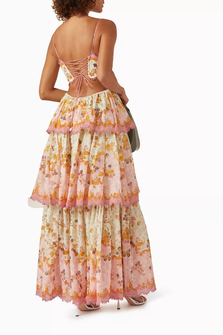Women’s Tiered Maxi Dress with Slim Straps