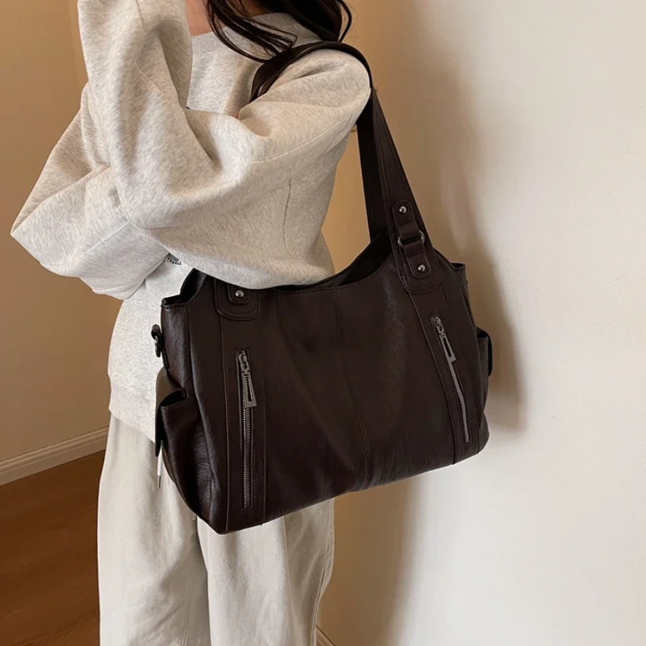 Women’s Large Shoulder Bag with Zipper Pockets