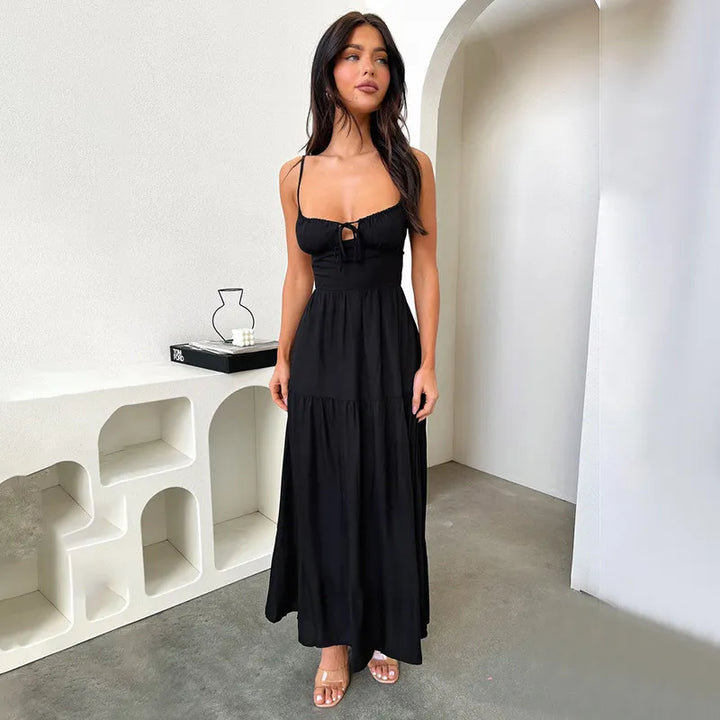 Women’s Crisscross Open-Back Maxi Dress