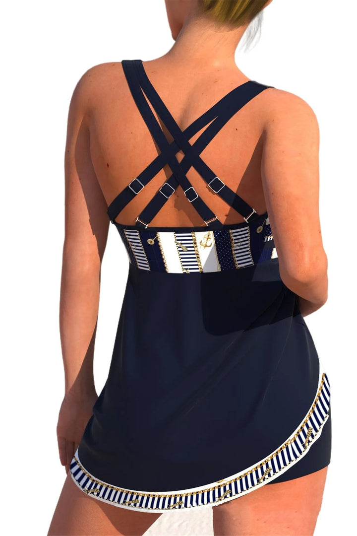 Women’s Tie-Front Swim Dress with Built-In Shorts
