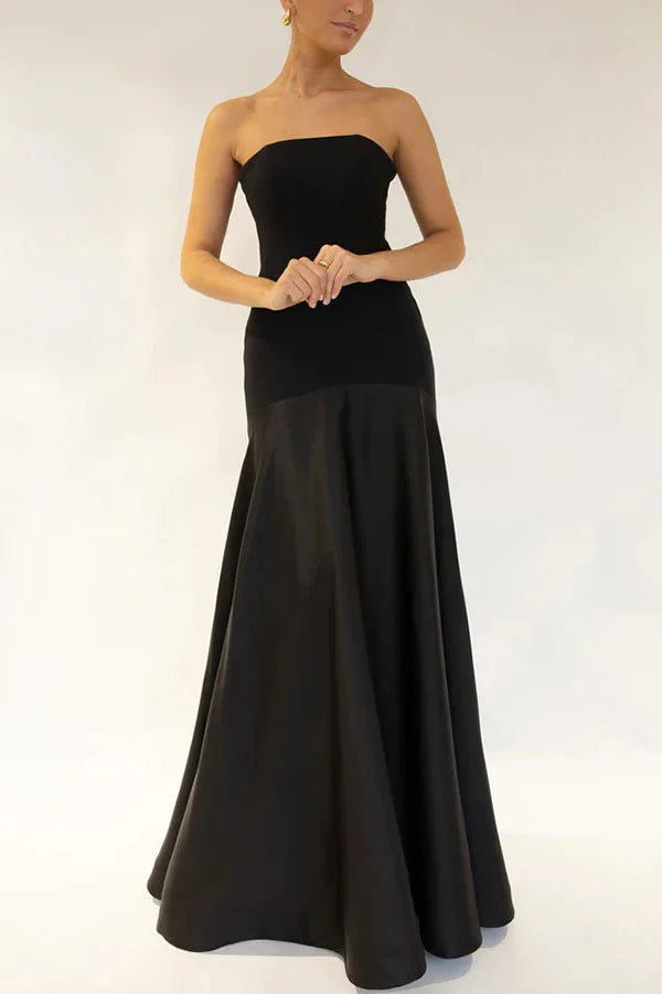 Women’s  Two-Tone Strapless Flare Maxi Gown