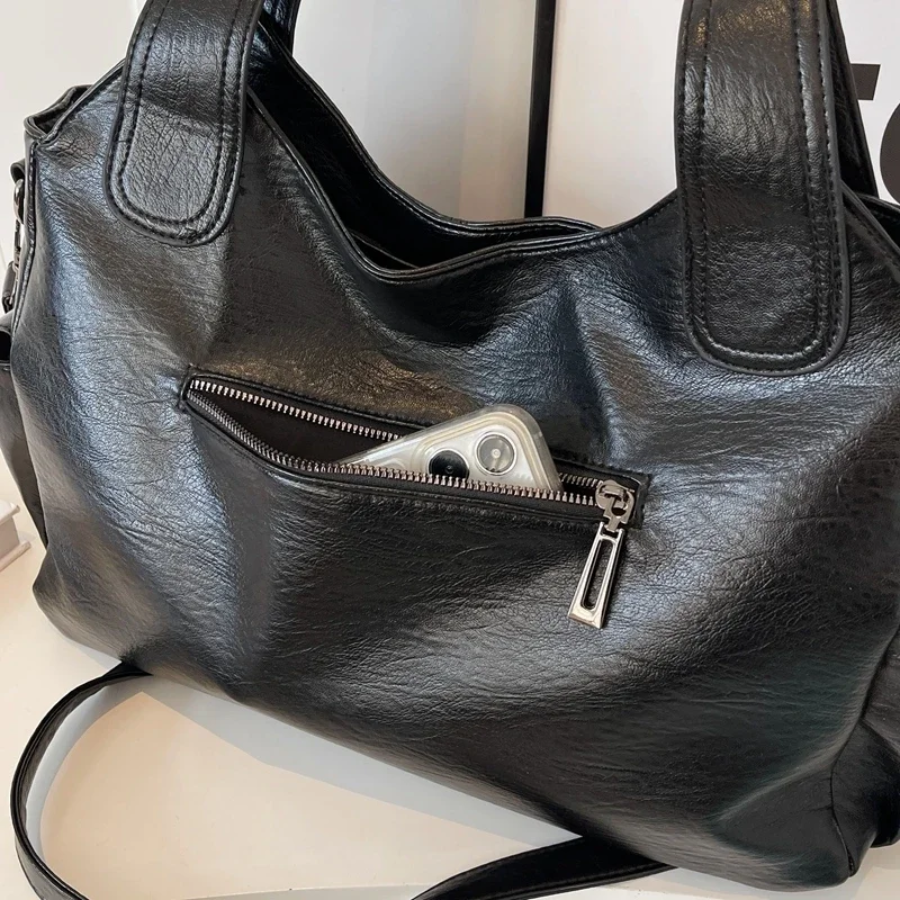 Women’s Large Shoulder Bag with Zipper Pockets