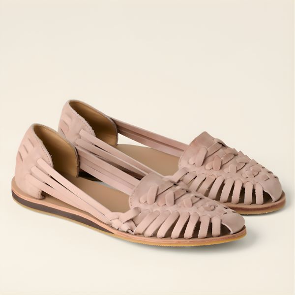 Women’s Woven Sandals with Open Sides and Low Sole