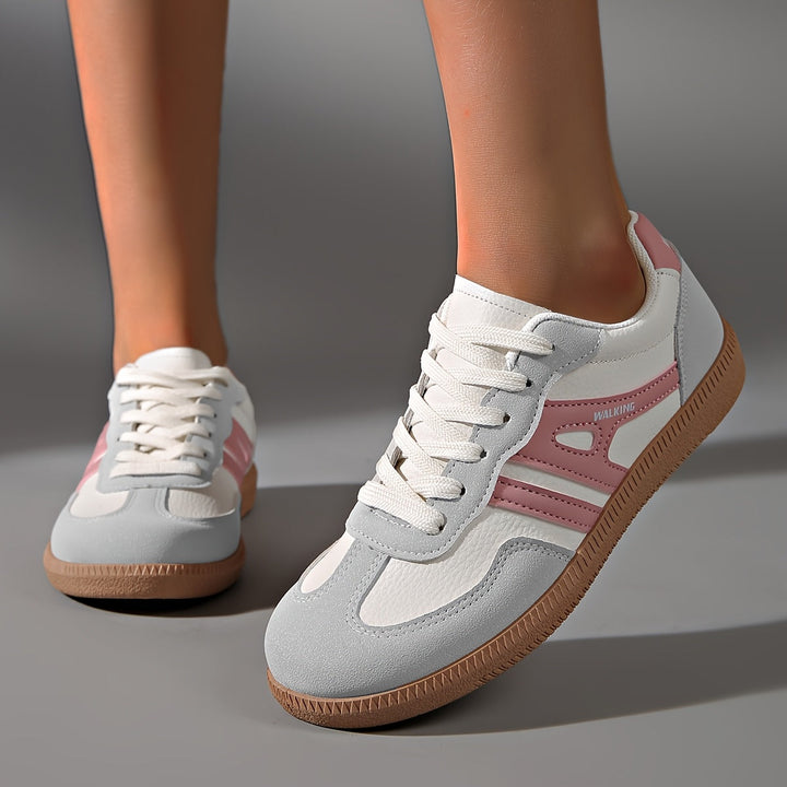 Women’s Low-Top Lace-Up Sneakers with Grip Sole