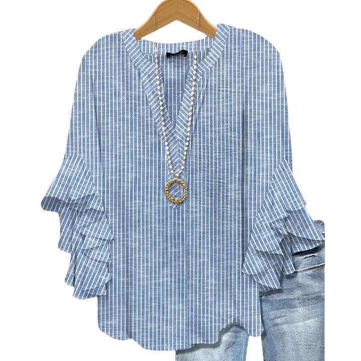 Women’s V-Neck Ruffle-Sleeve Blouse