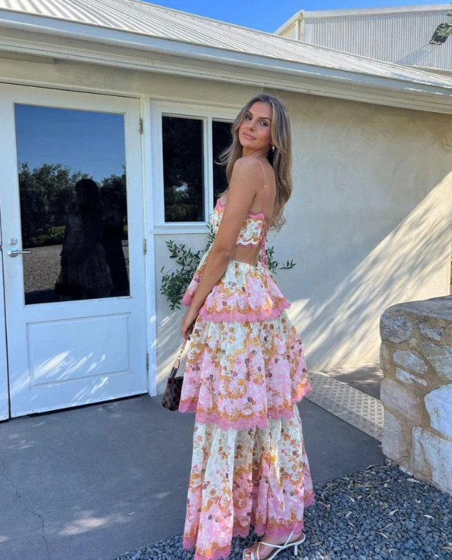 Women’s Tiered Maxi Dress with Slim Straps