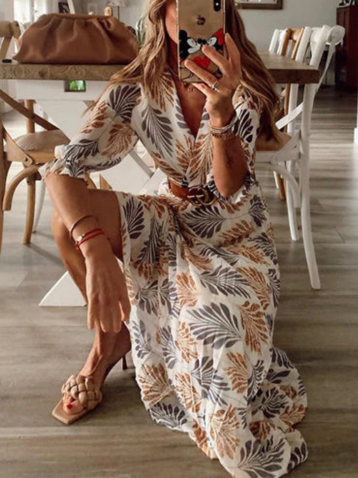 Women’s Summer Maxi Dress with V-Neckline