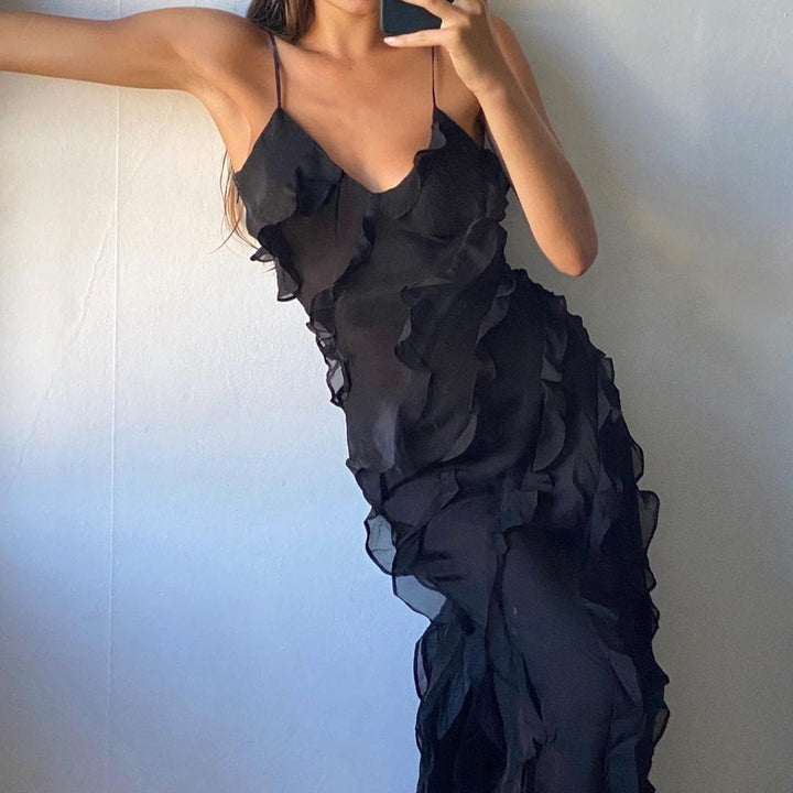 Women’s Maxi Party Dress with Ruffle Detail