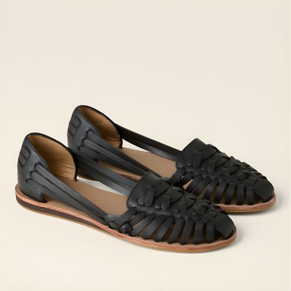 Women’s Woven Sandals with Open Sides and Low Sole