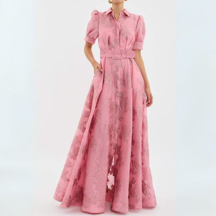 Women’s Floral Maxi Dress with Puff Sleeves
