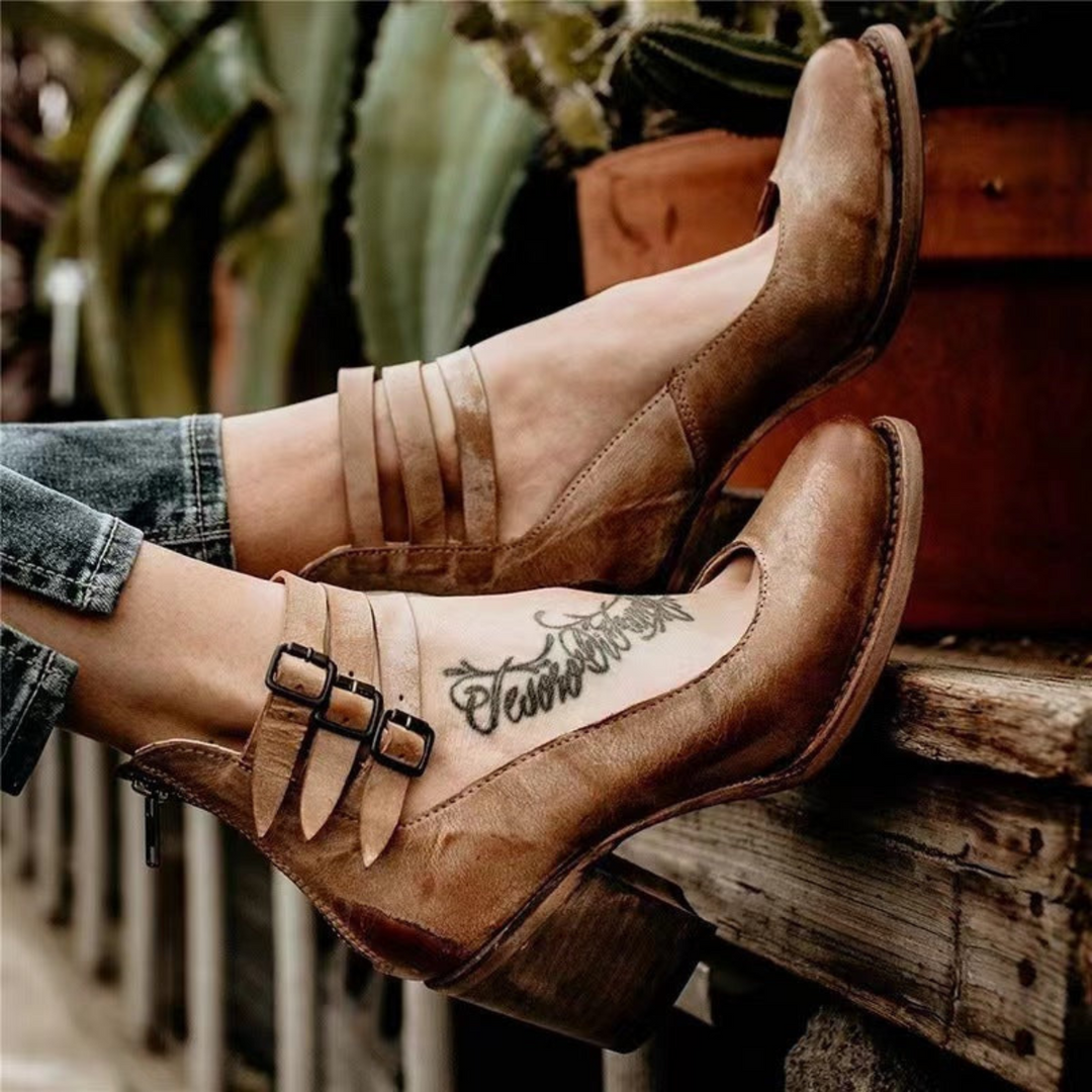 Women’s Double Buckle Heels | Block