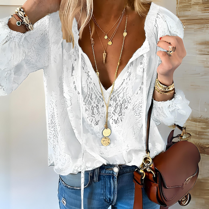 Women’s Crochet Open-Stitch Blouse | Relaxed