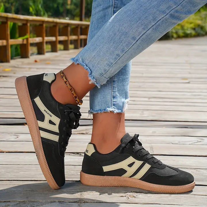 Women’s Low-Top Lace-Up Sneakers with Grip Sole