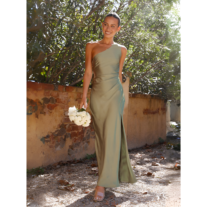 Women’s One-Shoulder Maxi Dress with Side Slit