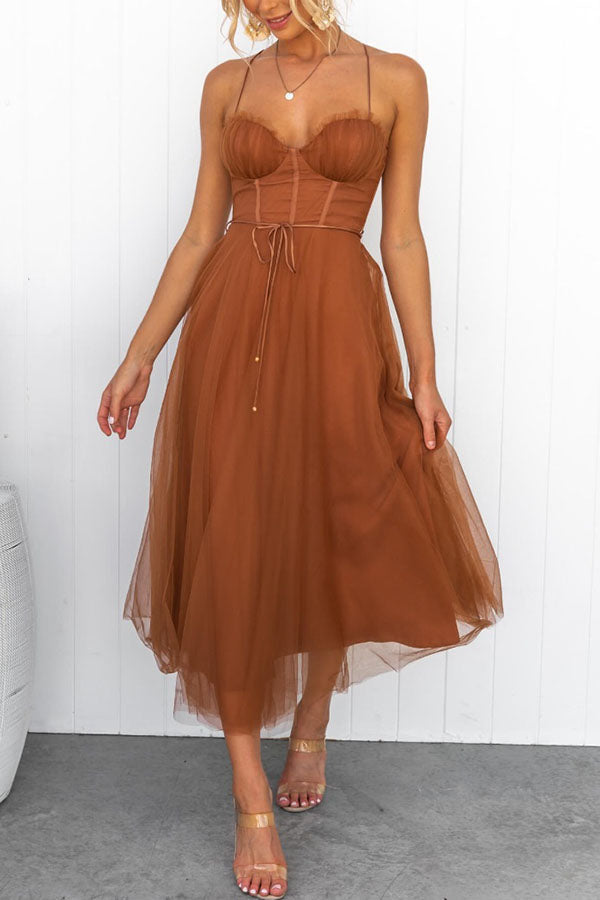 Women’s Sweetheart Corset Midi Dress