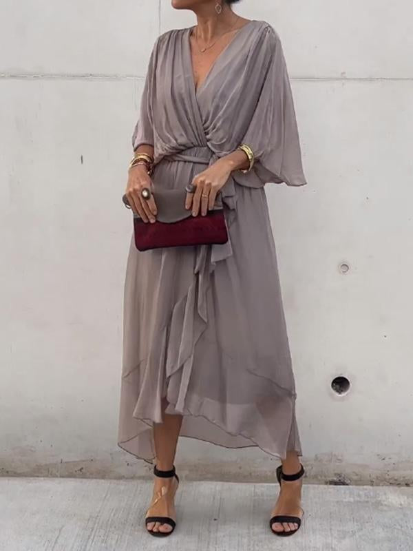 Women’s V-Neck Wrap-Style Occasion Dress