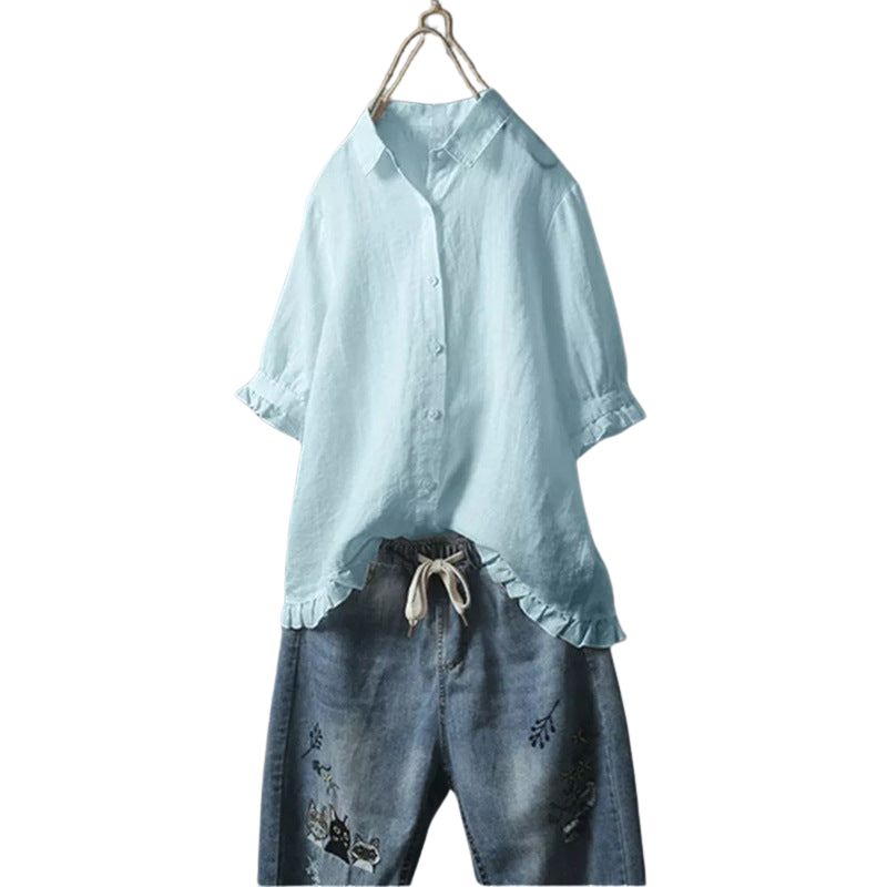 Women’s Collared Button-Front Shirt