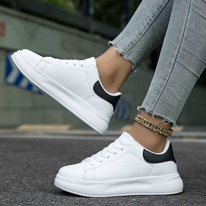 Women’s White Lace-Up Sneakers