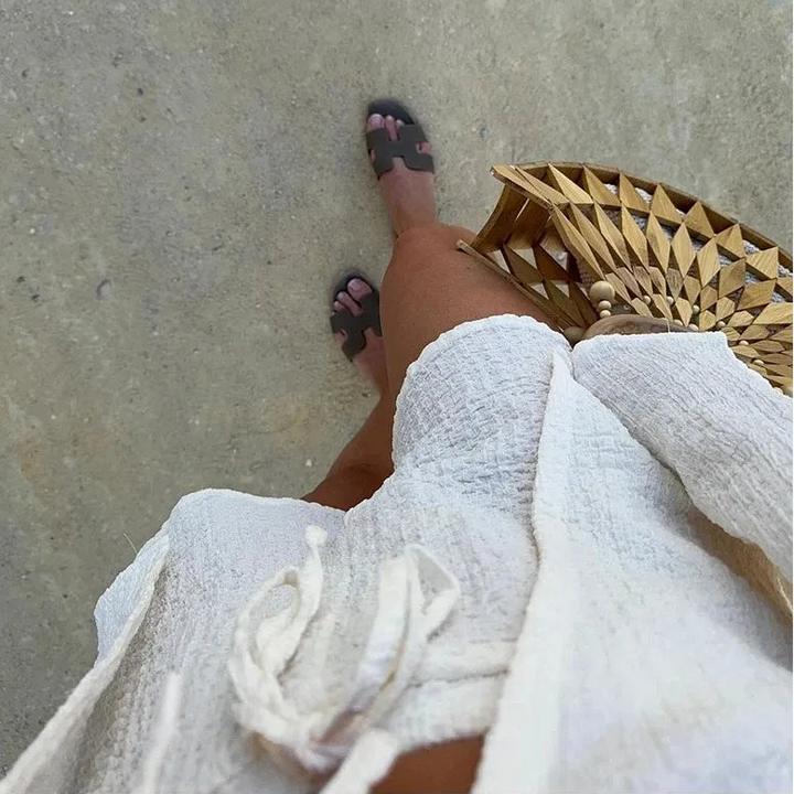 Women’s Tie Front Top Two Piece Lounge Set with Flutter Sleeves and Shorts