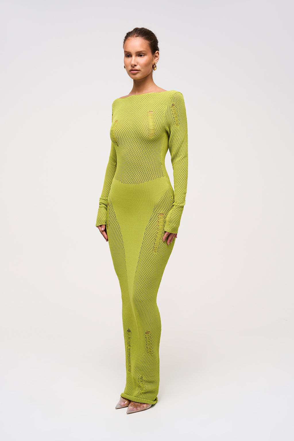Women’s Reversible Crochet Knit Maxi Dress