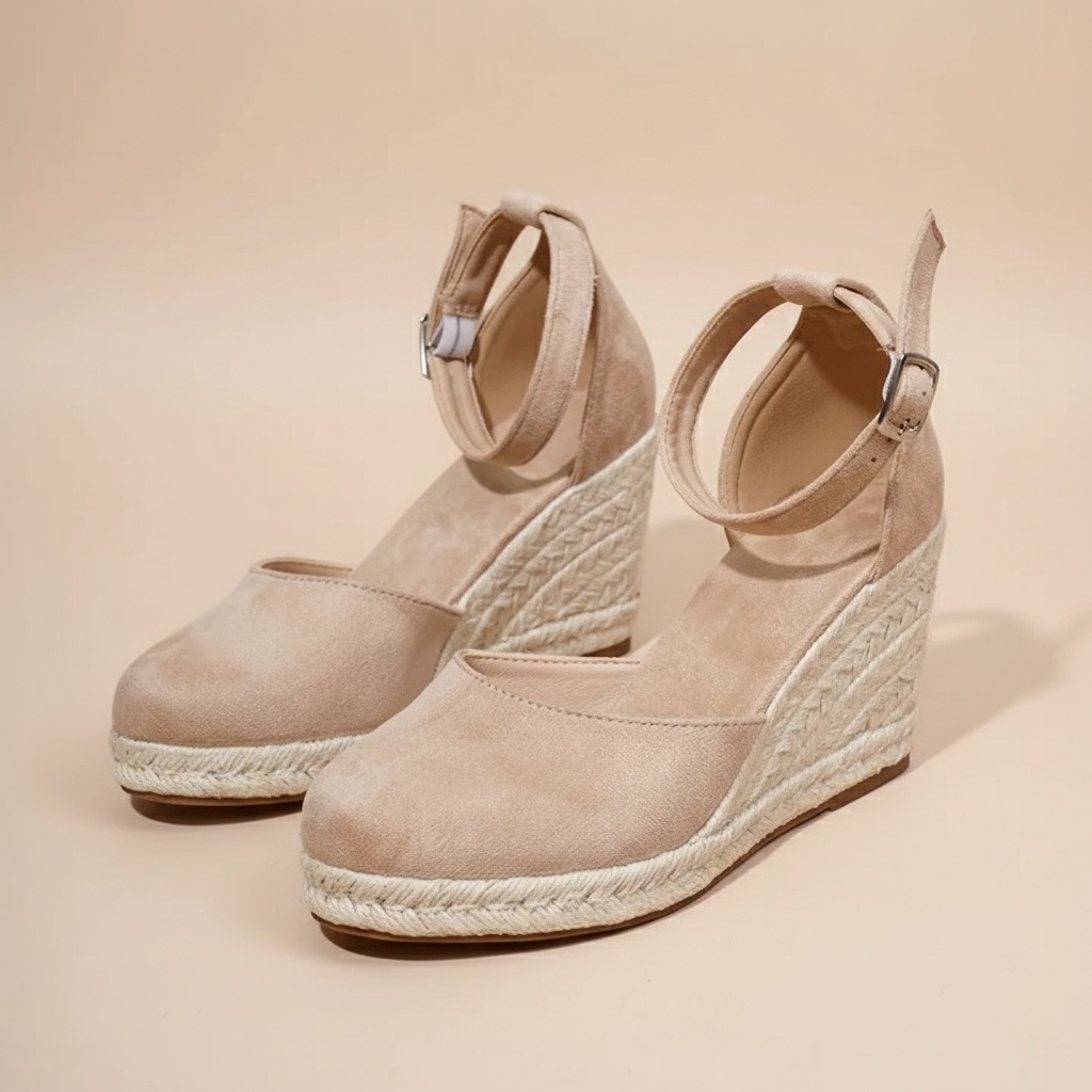 Women’s Closed Toe Espadrille Wedges with Ankle Strap