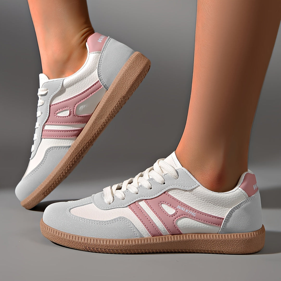 Women’s Low-Top Lace-Up Sneakers with Grip Sole