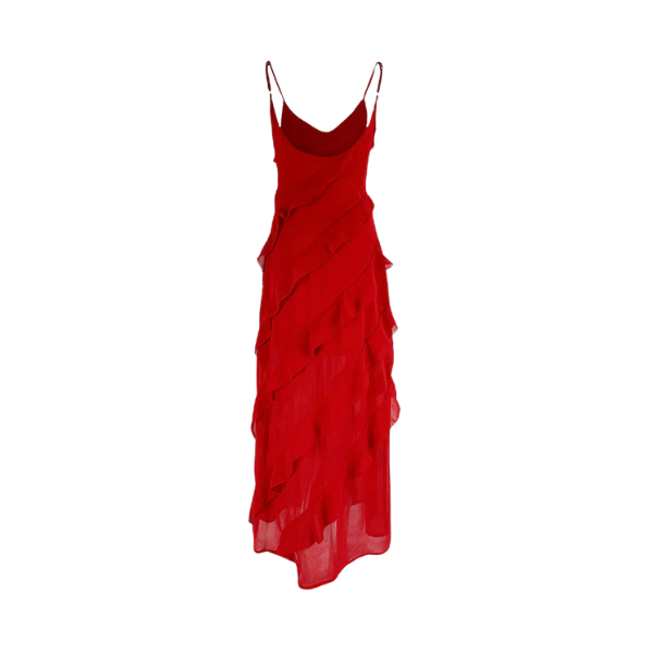 Women’s Ruffle Maxi Dress with Spaghetti Straps